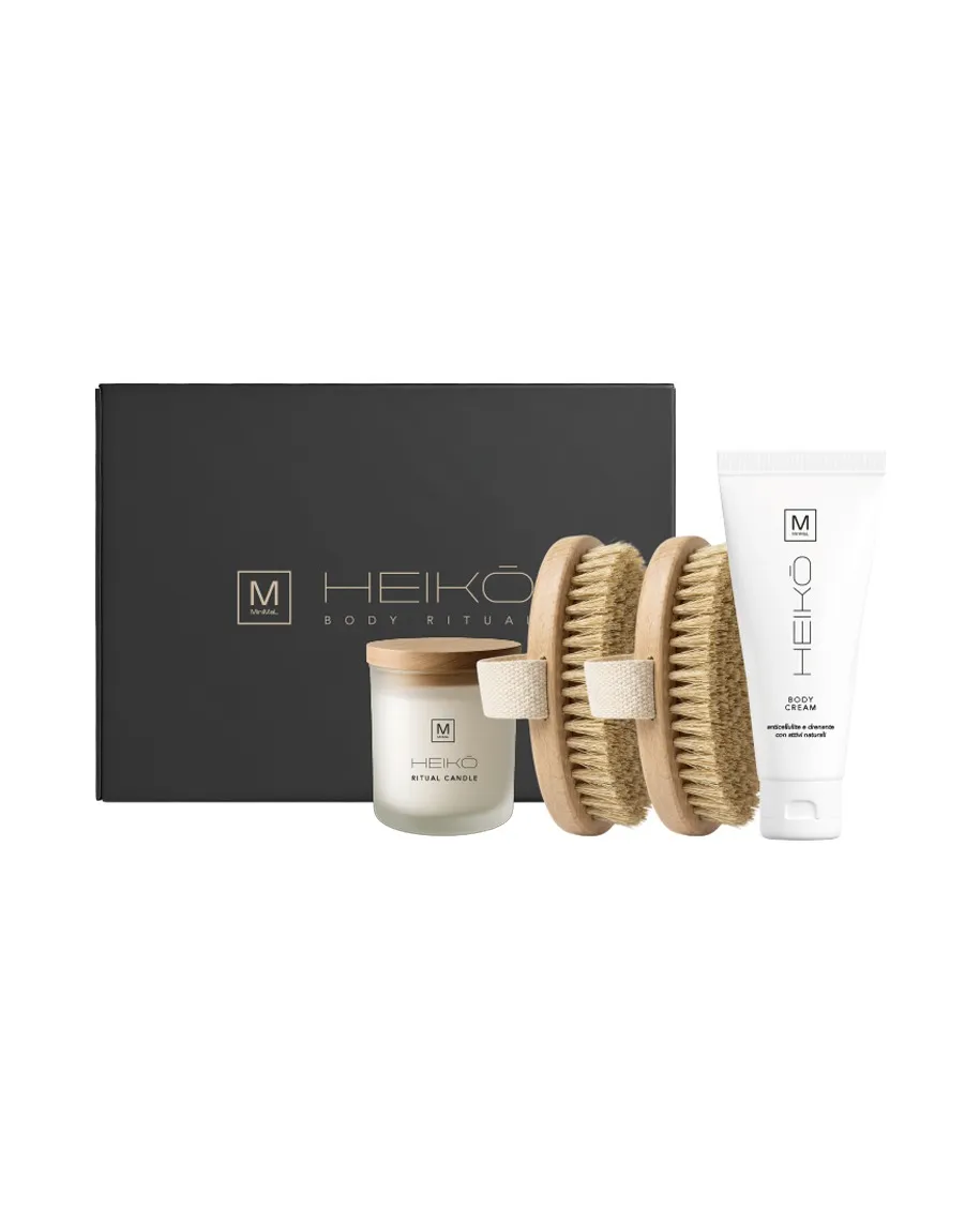 Cofanetto Heiko body ritual con candela, spazzole e crema