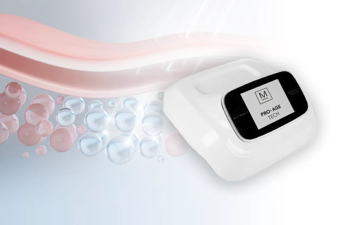 Apparecchiatura Pro Age Tech bianca con sfere di siero