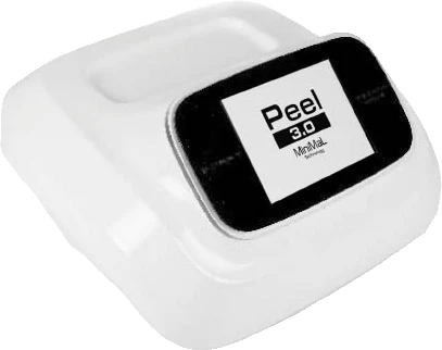 Peel 3.0, apparecchiatura bianca da banco con schermo